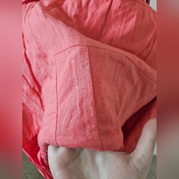 NWT Ivy City Co. Thea Corset Bustier Peplum Puff Sleeve Embroidered Top Coral L - Picture 16 of 16